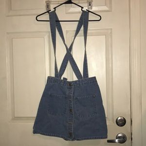 Denim Skirt Overalls